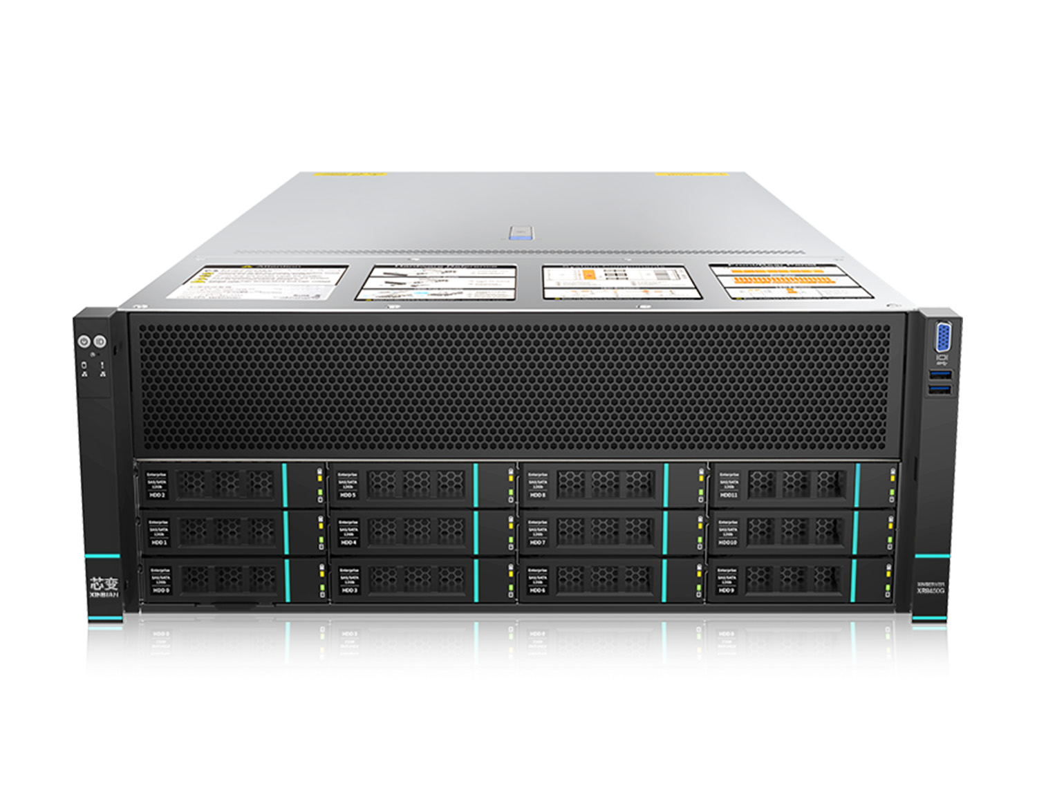 芯变 XinServer XR8450G 4U机架式 AI服务器 支持双至强CPU 8张GPU 32DDR5插槽 - null 芯变 XinServer XR8450G 4U机架式 AI服务器 支持双至强CPU 8张GPU 32DDR5插槽产品图片1