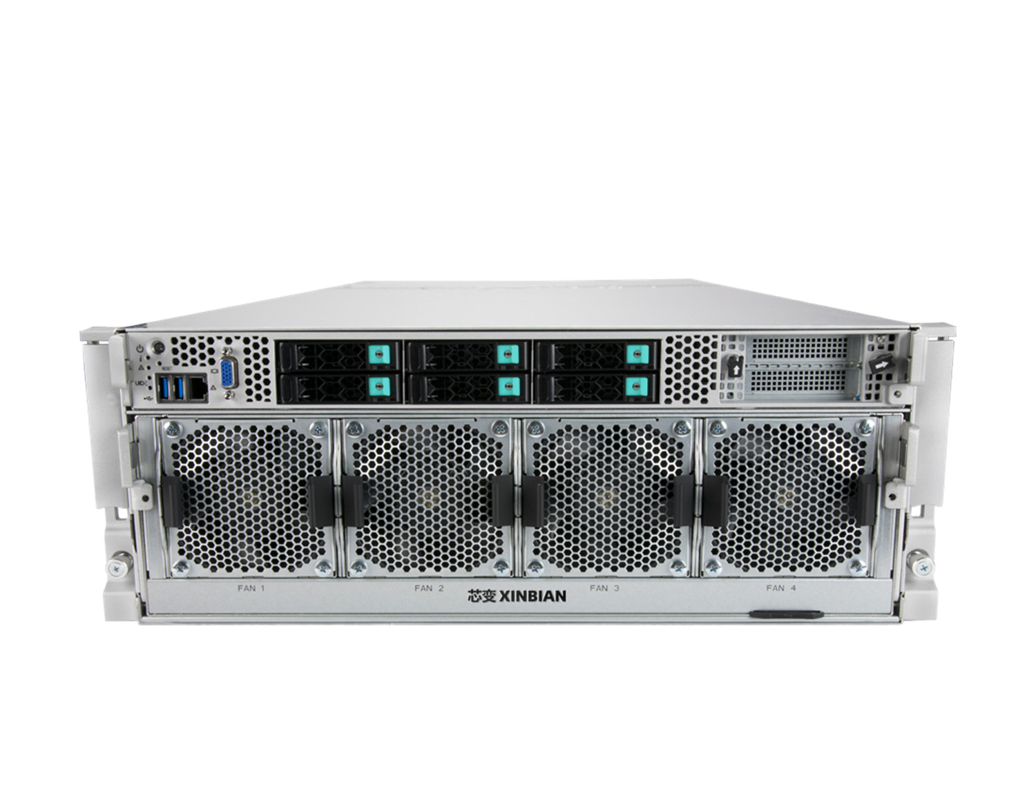 芯变 XinServer XE8430S 准系统 4U 双路第三代英特尔至强可扩展 CPU 平台 8GPU配置 8TB内存 6个热插拔存储位 4个3000W冗余钛金电源产品图片1