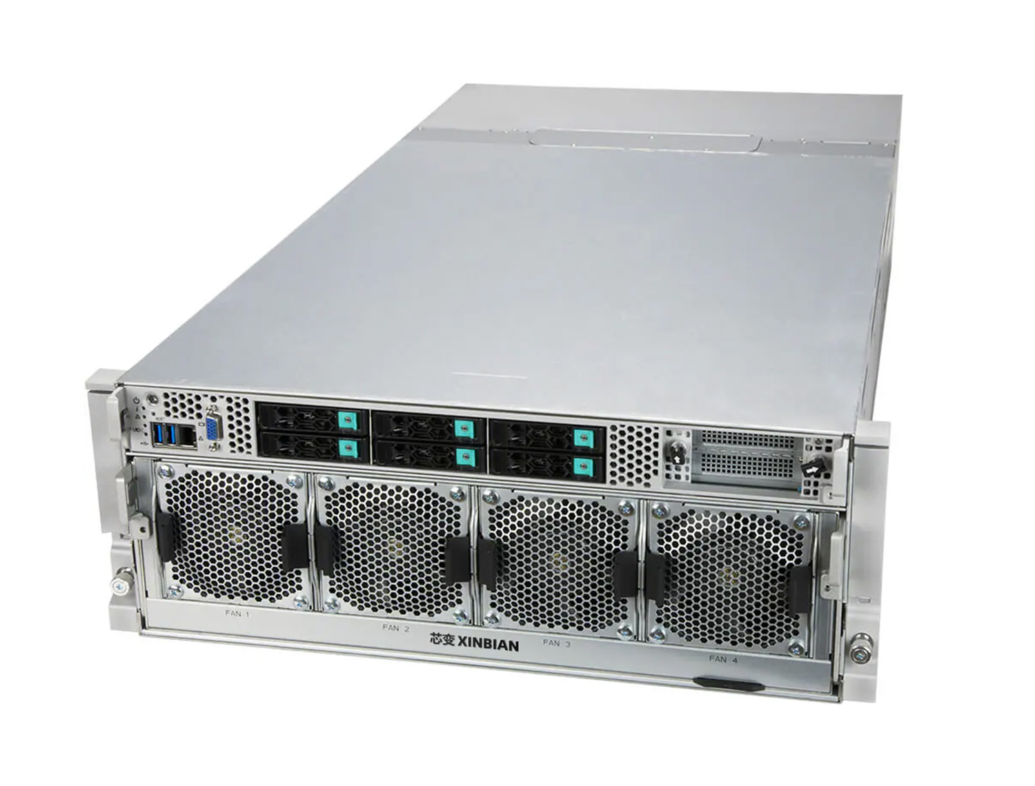 芯变 XinServer XE8430S 准系统 4U 双路第三代英特尔至强可扩展 CPU 平台 8GPU配置 8TB内存 6个热插拔存储位 4个3000W冗余钛金电源产品图片2