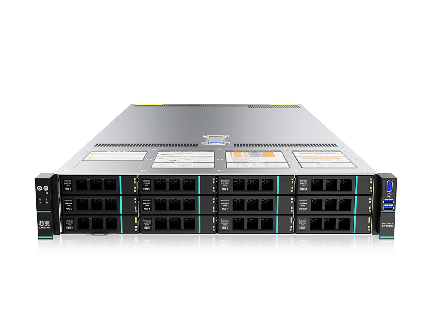 芯变 XinServer XR7250G 2U机架式 英特尔C741芯片组 32个DDR5插槽 前置12个3.5/2.5英寸硬盘位 热插拔冗余电源产品图片1